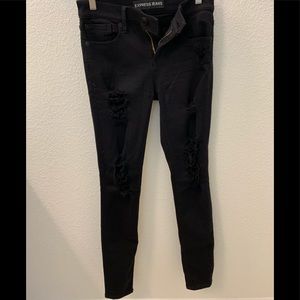 Distressed express jeans